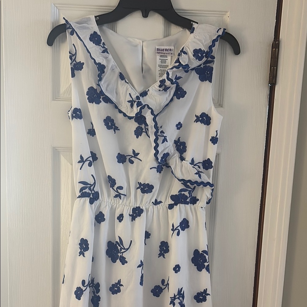 Blue and White Floral Dress